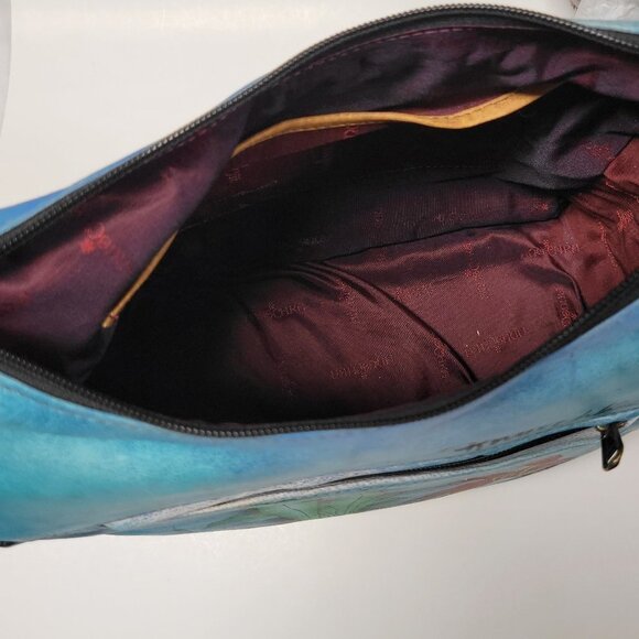 Anuschka Shoulder Bag Leather Crossbody Bag Hand-Painted Mermaid Motif Bag-NEW - Picture 7 of 9